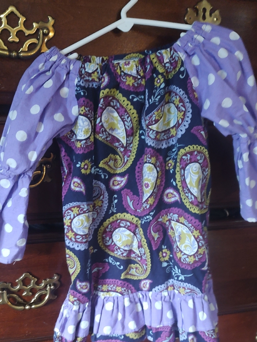Purple Paisley Off-Shoulder Tunic Top